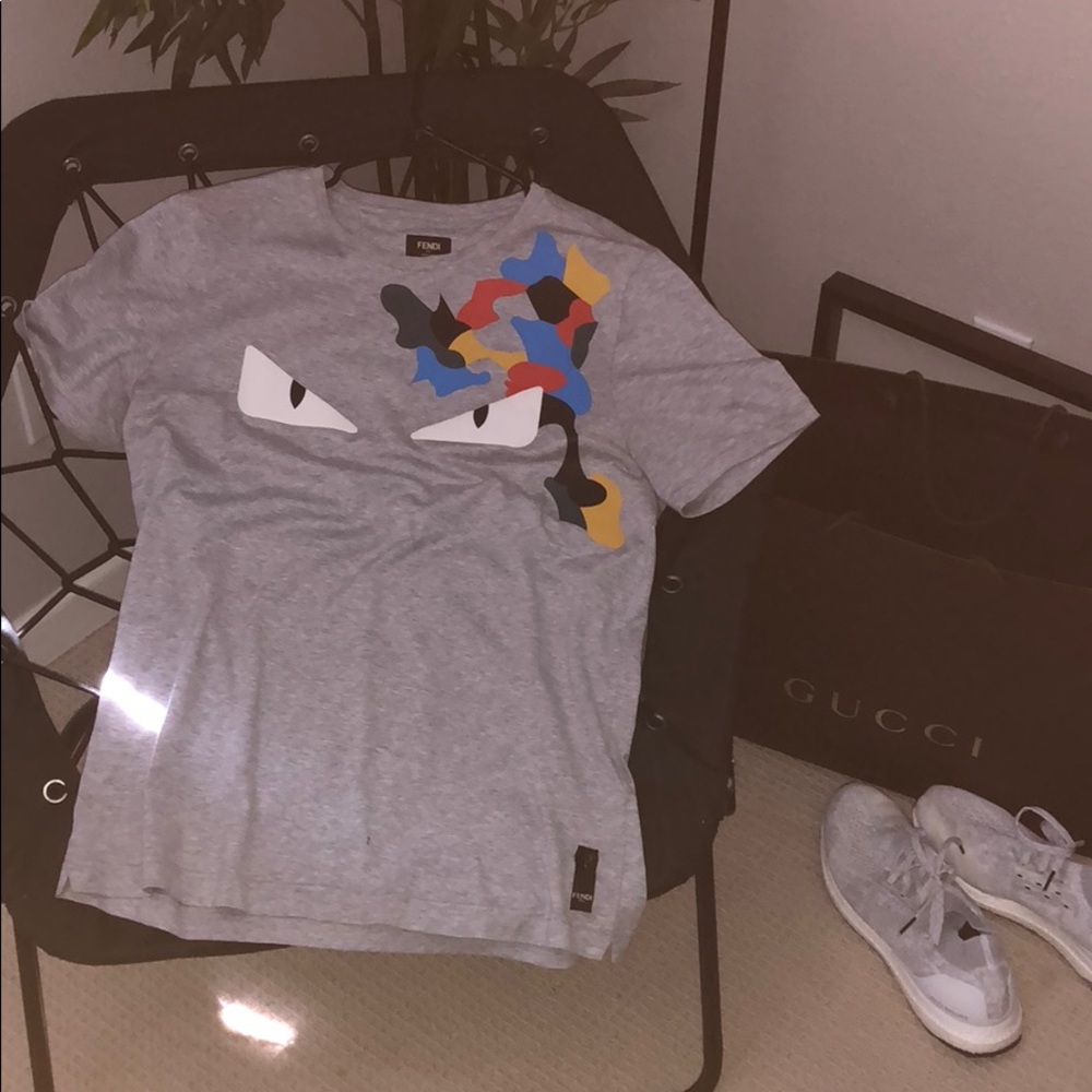 Men’s Fendi T shirt with Italian leather camo